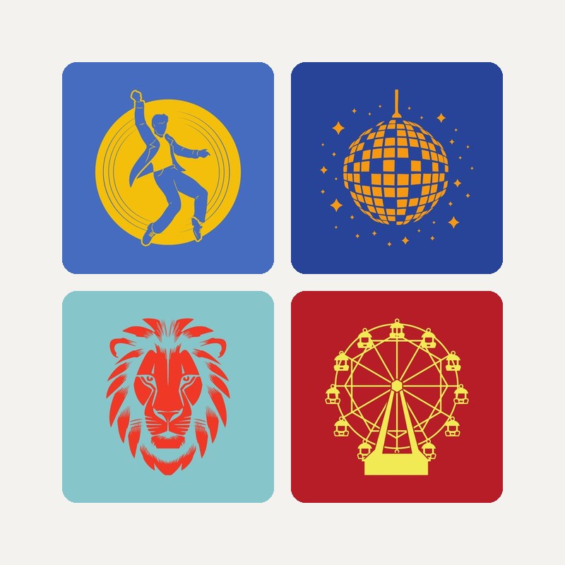 Four of the custom theme icons